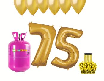 HeliumKing Hélium párty set na 75. narodeniny so zlatými balónmi