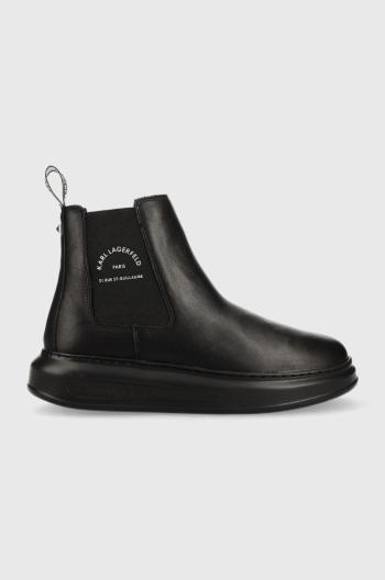 Kožené topánky chelsea Karl Lagerfeld Kapri Mens pánske, čierna farba
