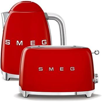 rychlovarná konvice SMEG 50s Retro Style 1,7l červená + topinkovač SMEG 50s Retro Style 2x2 červen