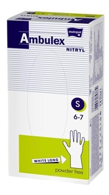 Ambulex Nitrylové rukavice biele veľkosť S 100 ks