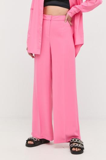 Nohavice Notes du Nord dámske, ružová farba, rovné, vysoký pás