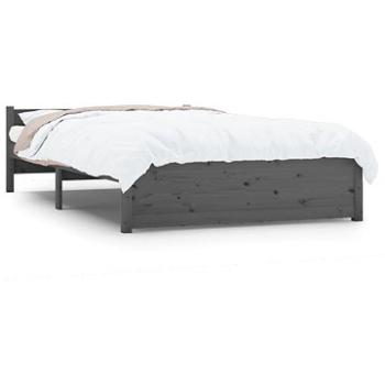 Rám postele sivý masívne drevo 135 × 190 cm Double, 815021