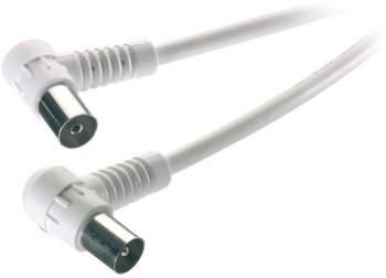 Vivanco anténny prepojovací kábel [1x anténna zástrčka 75 Ω - 1x anténna zásuvka 75 Ω] 5.00 m 90 dB  biela