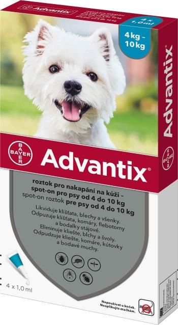 Advantix Spot-on pre psy od 4 do 10 kg 4 x 1 ml