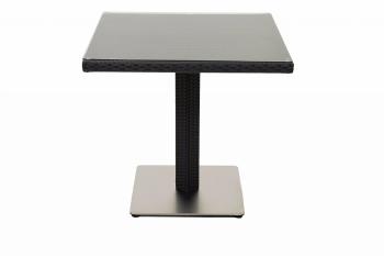 DEOKORK Záhradný ratanový stôl GINA 80x80 cm (čierna)