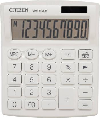 Citizen Office SDC-810NRWHE vrecková kalkulačka biela Displej (počet miest): 10 solárny pohon, na batérie (š x v x h) 10