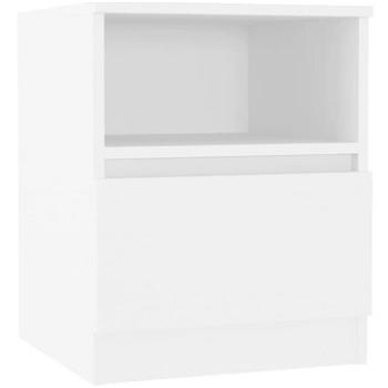 SHUMEE Nočný stolík biely 40 × 40 × 50 cm drevotrieska, 806157