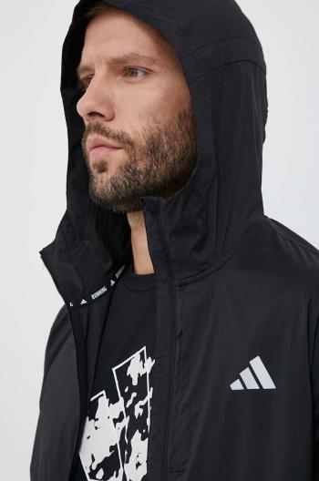 Vetrovka adidas Performance Ultimate čierna farba, prechodná