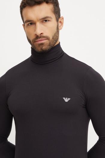 Tričko s dlhým rukávom Emporio Armani Underwear čierna farba, jednofarebné, 112066 4F511