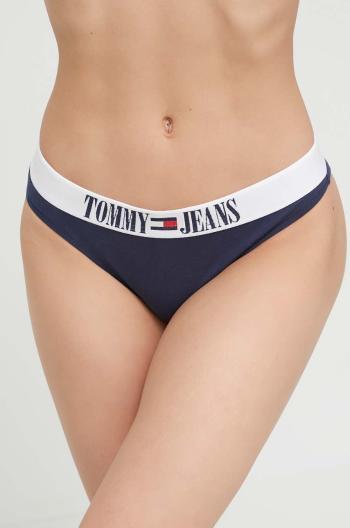 Nohavičky Tommy Jeans tmavomodrá farba