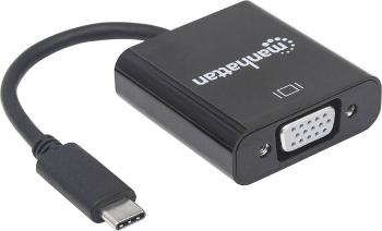 Manhattan 151771 USB / VGA adaptér [1x USB 3.1 zástrčka C - 1x VGA zásuvka] čierna farebne odlíšený, flexibilný, fóliové