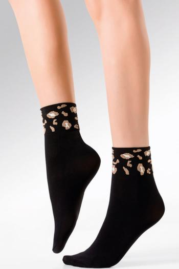 Hnedo-čierne silonkové ponožky Uma