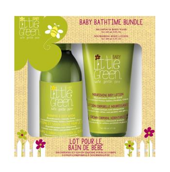 Little Green Sada Baby Bathtime Bundle - šampón a sprchový gél pre bábätká 240 ml + telové mlieko pre bábätká 180 ml