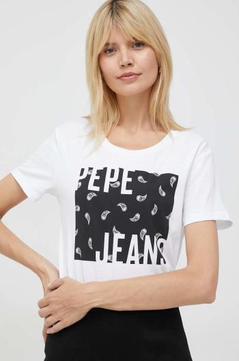 Bavlnené tričko Pepe Jeans Lucie biela farba