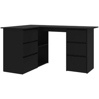 Rohový písací stôl čierny 145 × 100 × 76 cm drevotrieska 801090