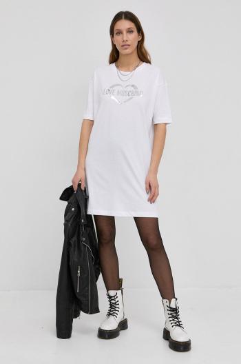 Šaty Love Moschino biela farba, mini, oversize