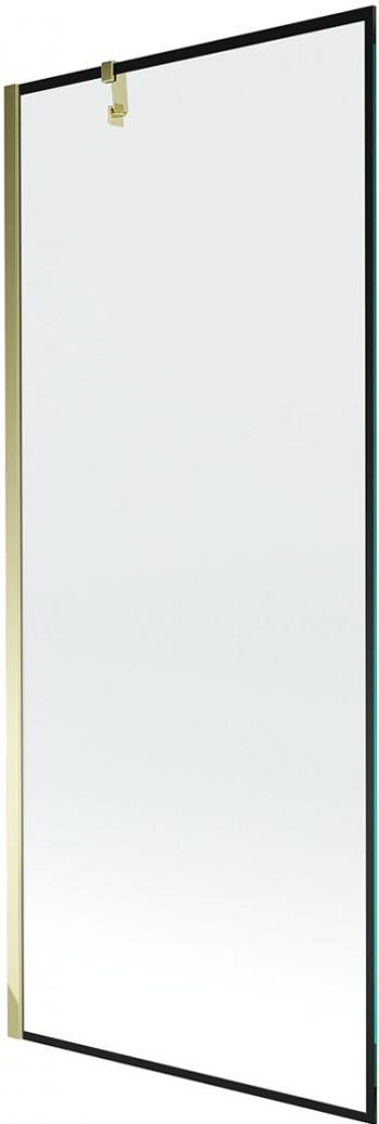 MEXEN/S - Next vaňová zástena FIX 80 x 150 cm, čierna dekor, zlatá 895-080-000-00-70-50