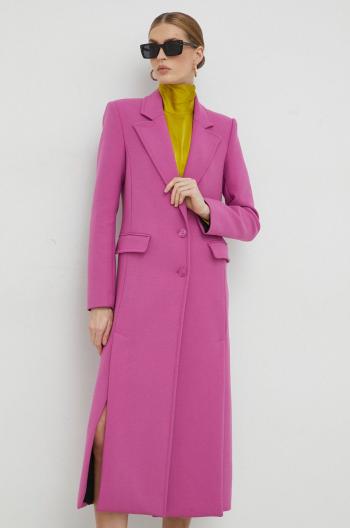 Kabát Patrizia Pepe dámsky, fialová farba, prechodný