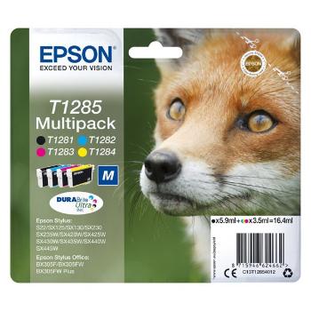 EPSON T1285 (C13T12854022) - originálna cartridge, čierna + farebná, 1x5,9ml/3x3,5ml