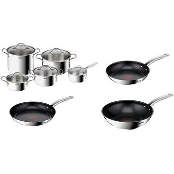 Tefal Súprava riadu 10 ks Intuition B864SA74 + Tefal Panvica 24 cm, 28 cm a WOK 28 cm