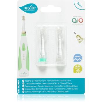 Nuvita Sonic Clean&Care Replacement Brush Heads náhradné hlavice pre sonickú zubnú kefku na baterky pre bábätká Sonic Clean&Care Small Green/White 3 m