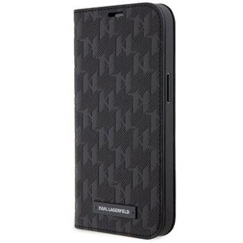 Karl Lagerfeld PU Saffiano Monogram Book Puzdro na iPhone 13 Black (KLBKP13MSAKLHPK)