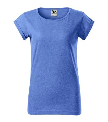 MALFINI Dámske tričko Fusion - Modrý melír | XS