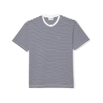 Lacoste  T-Shirt TH9749 - Blanc/Bleu Marine  Tričká a polokošele Modrá