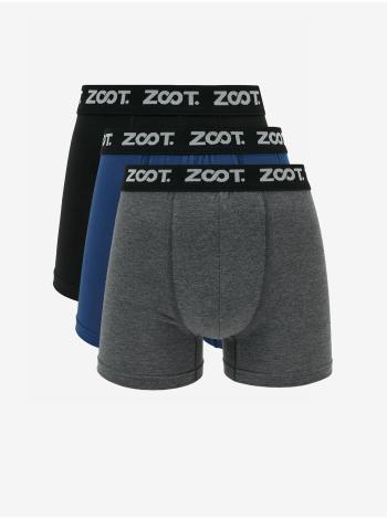 Sada troch pánskych boxeriek v čiernej, modrej a šedej farbe ZOOT.lab