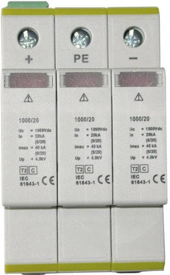 ESKA C-PV 1000/20 RC ETI zvodič pre prepäťovú ochranu  Přepětová ochrana pre: fotovoltaické zariadenie 20 kA  1 ks