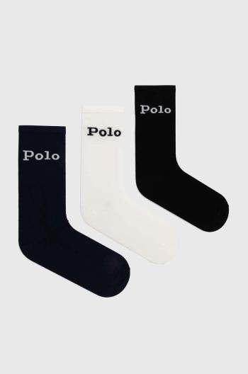 Ponožky Polo Ralph Lauren 3-pak dámske, čierna farba, 455955243