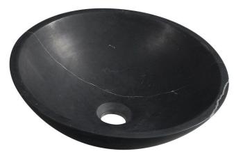 SAPHO - BLOK kamenné umývadlo priemer 40cm, čierny Marquin, matný 2401-35