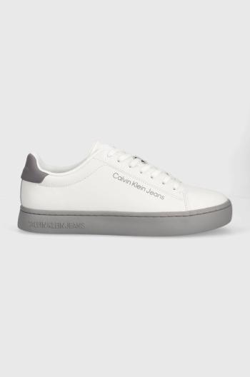 Kožené tenisky Calvin Klein Jeans CLASSIC CUPSOLE LACE biela farba, YM0YM00715