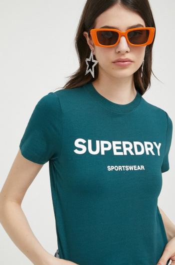 Tričko Superdry dámsky, zelená farba