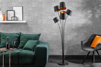 LuxD 22860 Stojanová lampa Shadow 178 cm čierna - zlatá Stojanové svietidlo