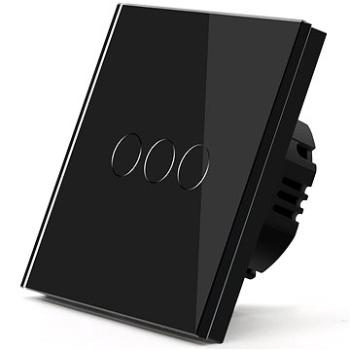 iQtech Millennium, Zigbee 3× NoN vypínač Smartlife, čierny (IQTJ016)