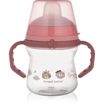 canpol babies Bonjour Paris FirstCup hrnček s držadlami Pink 6m+ 150 ml