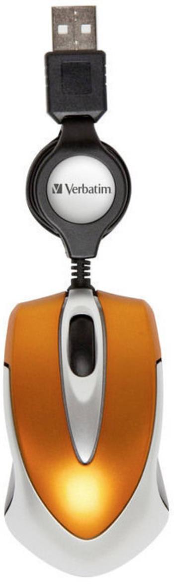Verbatim Go Mini Wi-Fi myš USB optická oranžová 3 null 1000 dpi s káblovým vozíkom