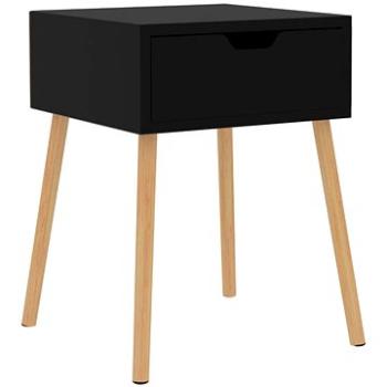 SHUMEE Nočný stolík čierny s vysokým leskom 40 × 40 × 56 cm drevotrieska, 326809