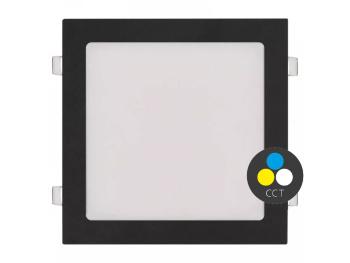 T-LED Čierny vstavaný LED panel hranatý 300 x 300mm 24W 24V CCT 102215