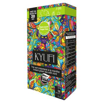 KYUFI Instant Green tea Mint instantný nápoj 15 x 0,9 g