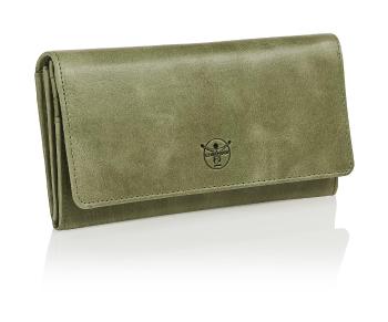 Dámska peňaženka kožená s RFID, olivová