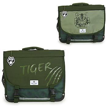 Pol Fox  Školské tašky a aktovky TIGER 38 CM REVERSIBLE  Kaki