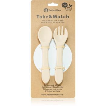 Petite&Mars Take&Match Silicone Cutlery príbor Desert Sand 6 m+ 2 ks