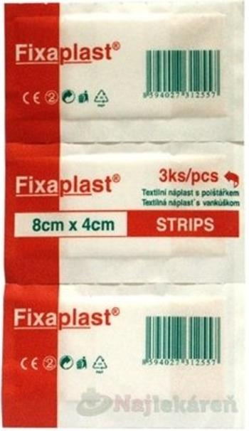 FIXAplast STRIPS náplasť textilná s vankúšikom (8x4 cm) 3ks