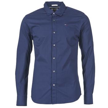 Tommy Jeans  TJM ORIGINAL STRETCH SHIRT  Košele s dlhým rukávom Námornícka modrá