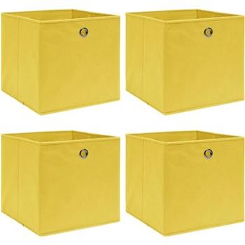 Úložné boxy 4 ks žlté 32 × 32 × 32 cm textil (288365)