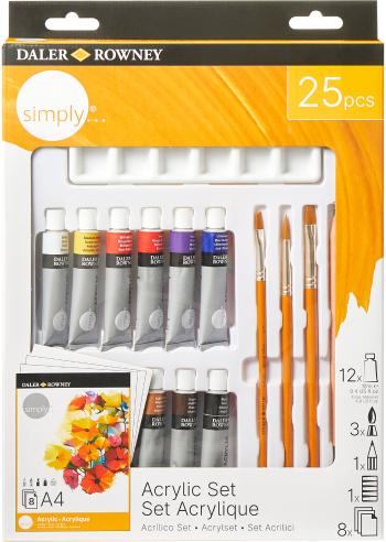 Daler Rowney Simply Sada akrylových farieb 12 x 12 ml