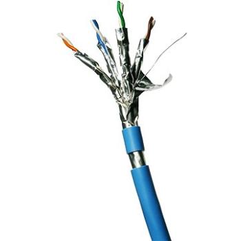 Datacom F/FTP drôt CAT6A  LSOH, Eca  100 m, plášť modrý (12151)