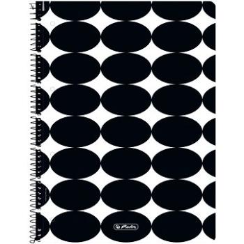 HERLITZ A4, 80 listov, štvorčekovaný, špirálový, motív Just Black (50039869)